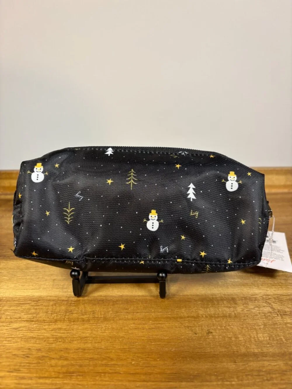 Lug Snowman Trees Black Nylon Jib Zip Pouch New